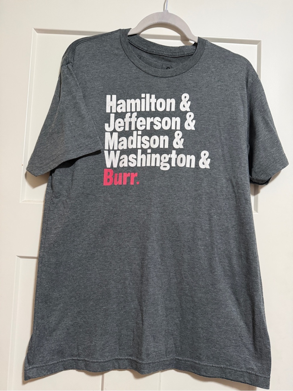 Hamilton Gray Graphic Tee with White and Red Text
